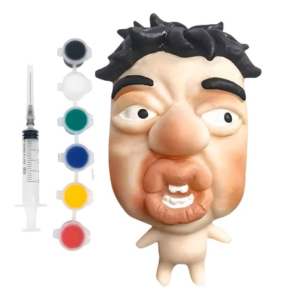 Refillable pimple popping toy kit with syringe and color pods, squishy face fidget stress toy